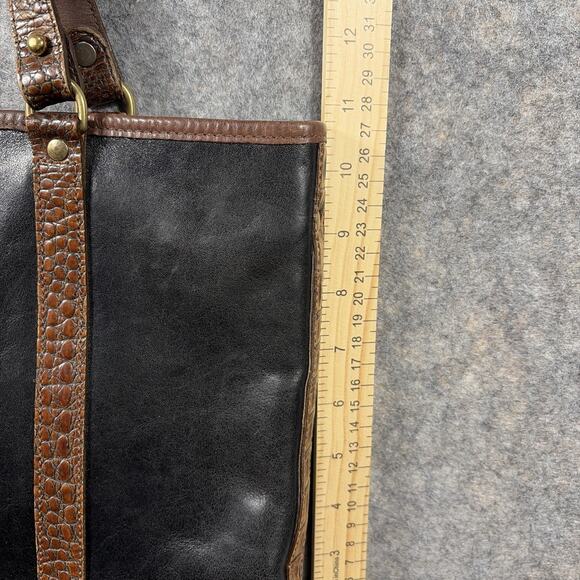 Vintage Brahmin brown & black shoulder bag leather tote bag - Picture 12 of 13